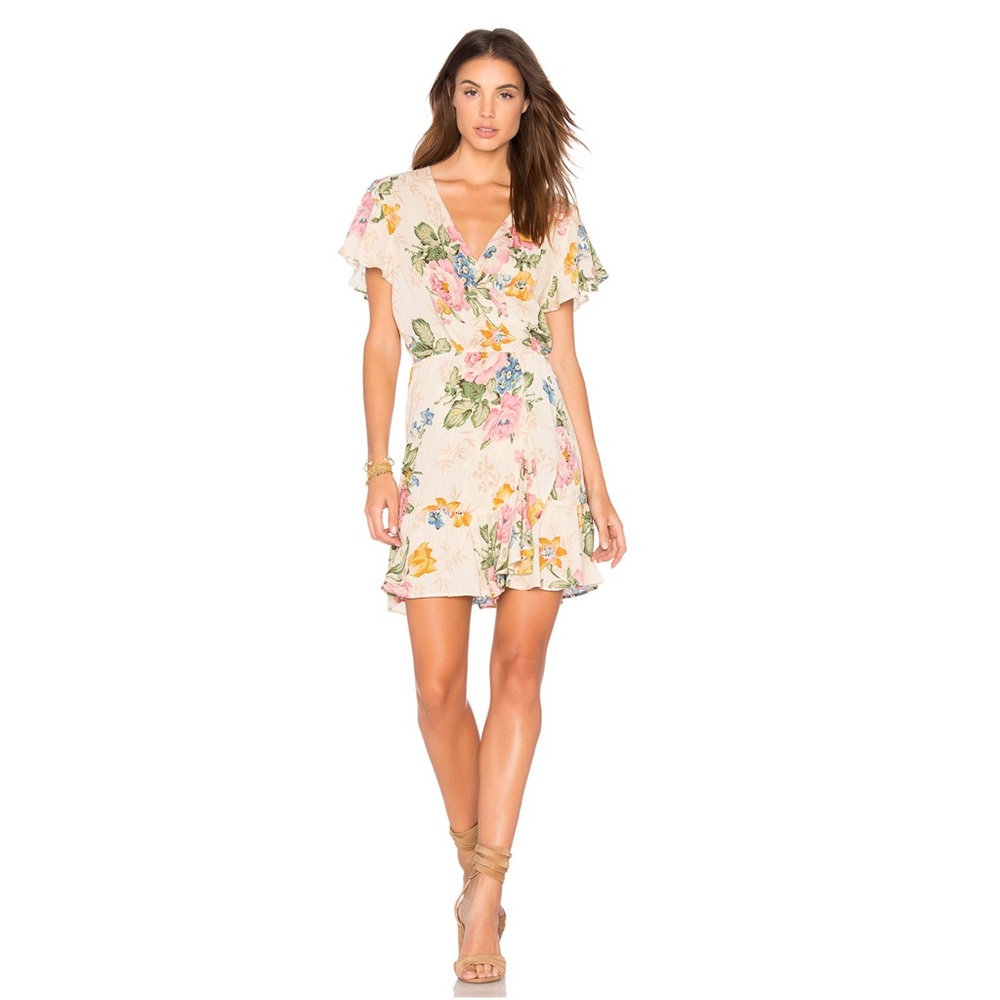 Delilah Frill Wrap Mini Dress